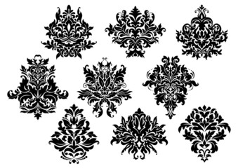 Poster - Vintage floral elements and motifs