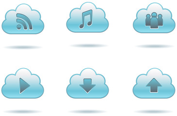 Wall Mural - data cloud icons