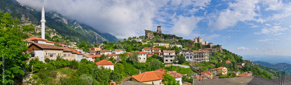 Obraz na płótnie Scene with Kruja castle near Tirana, Albania w salonie