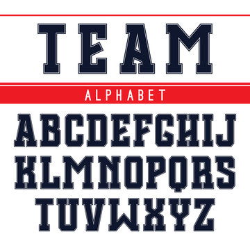 Rectangular serif font in the style of college