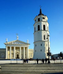 Wall Mural - Vilnius city capital of Lithuania cathedral place