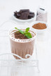 chocolate milkshake and ingredients