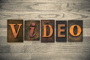 Wall Mural - Video Concept Wooden Letterpress Type