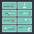 Set of flat design Valentines day greeting cards and banners