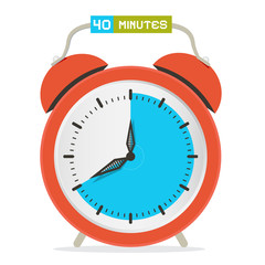 Poster - 40 - Forty Minutes Stop Watch - Alarm Clock Vector Illustration