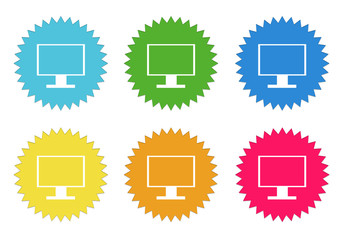 Wall Mural - set of stickers icons with tv screen of computer monitor symbol