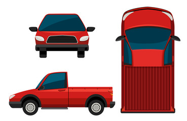 Wall Mural - A red truck