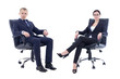 © Di Studio - young man and beautiful woman in business suits sitting on offic
