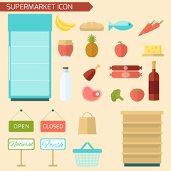 Wall Mural - Supermarket Icon Flat