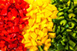 Red, yellow and green pepper chopped