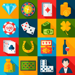 Sticker - Casino Flat Icons