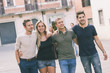 © william87 - Group of Friends in Town Square, Friendship Theme