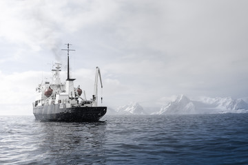 Wall Mural - big ship in antarctica