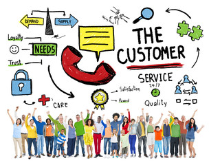 Wall Mural - The Customer Service Target Market Support Assistance Concept