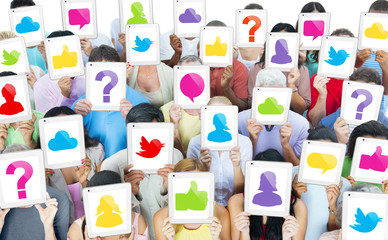 Wall Mural - Social Media Social Networking Communication People Concept