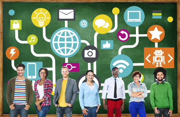 Poster - global communications social networking team community concept