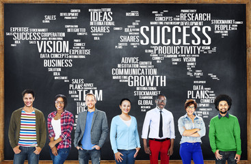 Poster - global business people community success growth concept