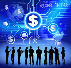 Poster - Silhouettes Currency Business People Global Concept