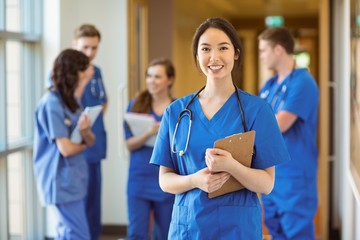 Wall Mural - medical student smiling at the camera