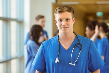 Wall Mural - medical student smiling at the camera