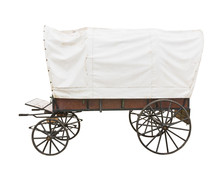 Covered Wagon On White