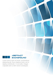 Fototapete - Abstract vector background, blue rectangular pattern