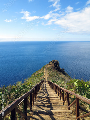 Obraz w ramie Treppe zu Aussichtspunkt in Garajau, Madeira