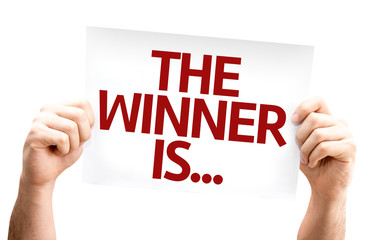 the winner is... card isolated on white background