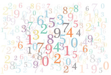 An Abstract Background With Random Colorful Numbers