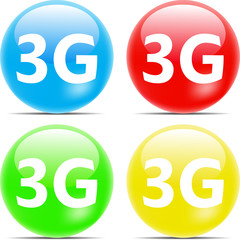 Poster - set 3g icons with shadow