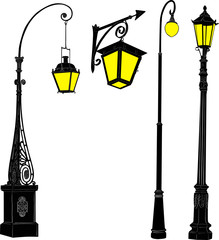 Canvas Print - decorated four street lanterns collection