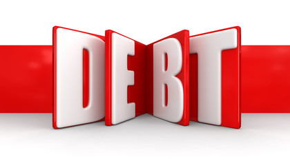 Poster - Label with debt (clipping path included)