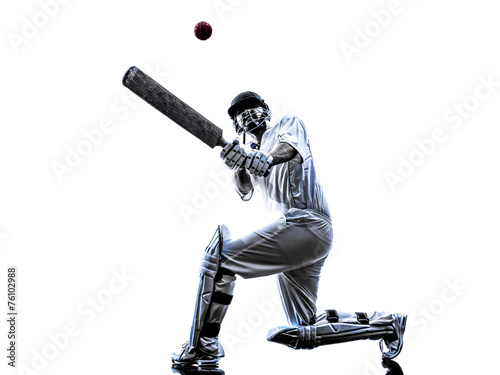 Fotografía Cricket player batsman silhouette