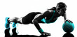 © snaptitude - woman fitness Medicine Ball exercises silhouette