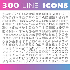 Thin Line Icons set