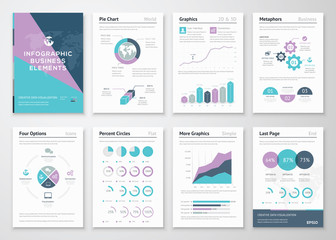 Aufkleber - Business graphics in infographic brochure illustration style