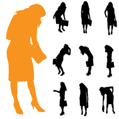 Poster - Vector silhouette of businesswoman.