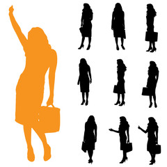 Sticker - Vector silhouette of businesswoman.