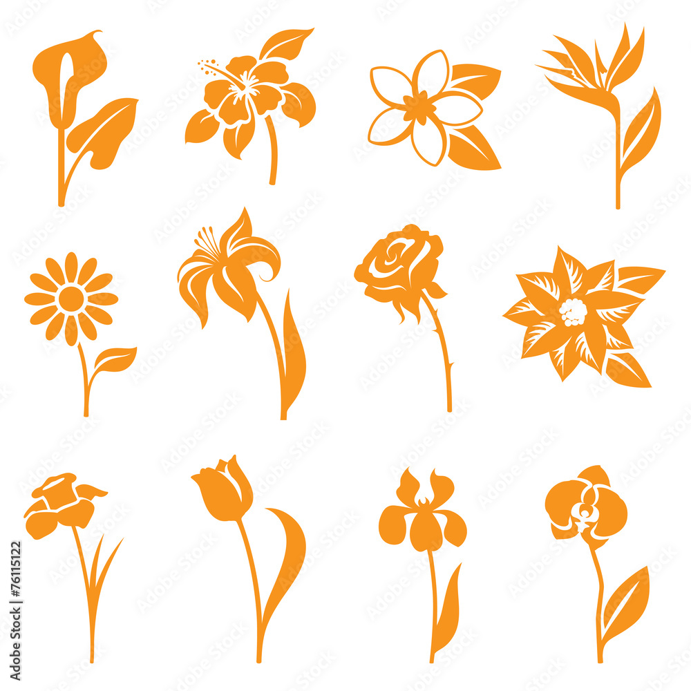 Flower Icons Stock Vector | Adobe Stock