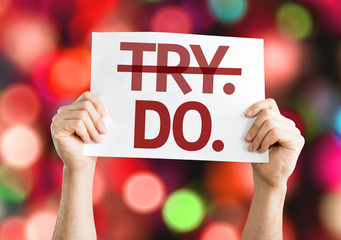 Wall Mural - Try Do card with colorful background