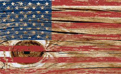 Wood Flag Image Blend