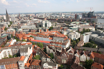 Wall Mural - View on Hamburg from St. Michael's Church, Hamburg