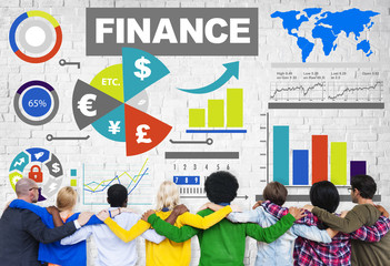 Canvas Print - Finance Bar Graph Chart Investment Money Business Concept