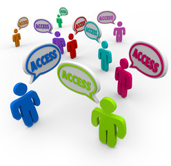 Wall Mural - Access Word Speech Bubbles People Convenient Available Service