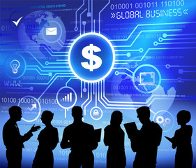 Wall Mural - Vector Business People Discussing Financial Concept