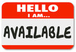 Hello I Am Available Name Tag Sticker Accessible Convenience Ser