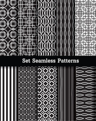 Wall Mural - set retro seamless patterns.vector