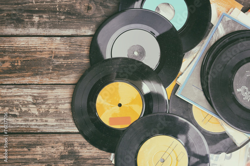 close-up-image-of-old-records-over