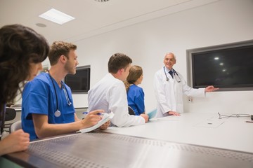 Wall Mural - medical professor teaching young students