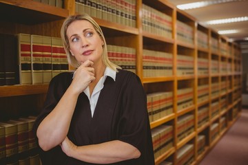 Poster - Serious lawyer thinking with hand on chin